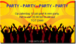 Party uitnodiging met feestende mensen
